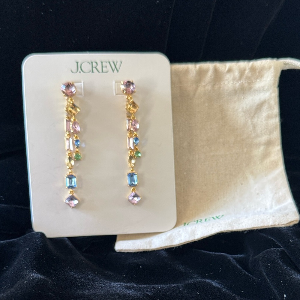 J Crew Crystal Jacket Drop Earrings